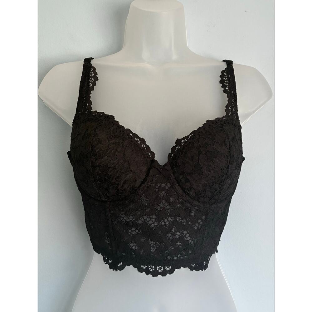 Victoria's Secret Corset Black Bustier Lace 36B NWOT Whimsygoth
